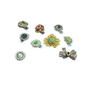 Magnetic Pinless Rhinestone Brooch Hijab lot of 9